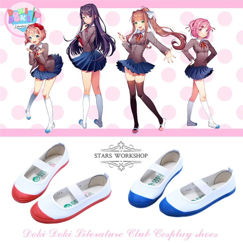 Doki Doki Literature Club Cosplay Schuhe Anime Schule Schuhe Mädchen Sport Schuhe Monika Sayori Yuri Natsuki Cosplay Schuhe