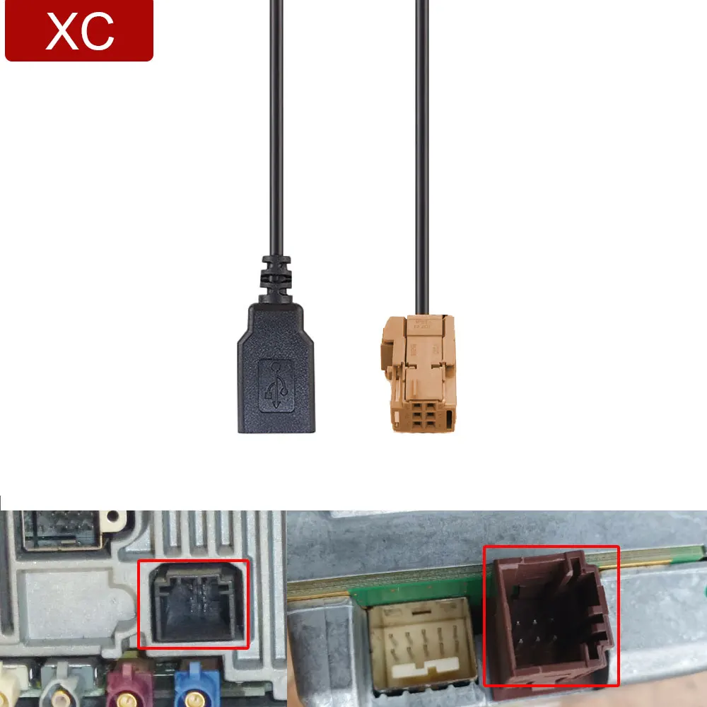 USB-Kabel für Peugeot Citroen mm rt3ev rt4 rt5 207 307 308 407 607 1007 c6 2008 2009 Radio Teilen ummer 6574jh Image