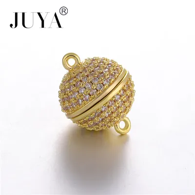 4 größe Luxus AAA zirkonia Ball Magnetische Haken Für Schmuck, Die DIY Armbänder Halsketten End Cap