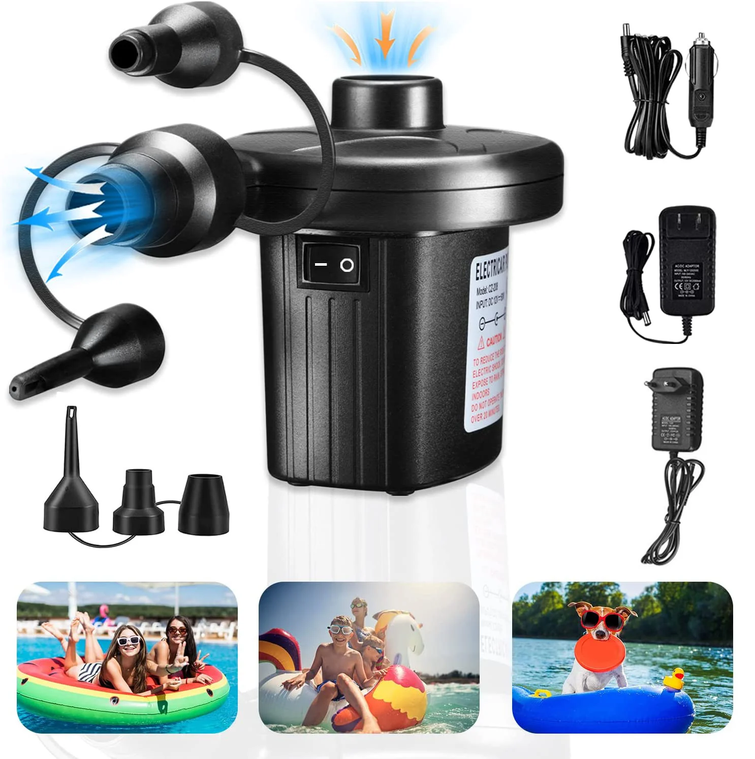 Outdoor-Schnell luftpumpe elektrische Luftkissen Camping pumpe tragbare Mini-Luft matratze Schwimmbad aufblasbare Gebläses pritze Image