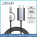 Handy HD Co-Screen-Kabel Micro USB Typ C zu HDMI-kompatibles Kabel HDTV Digital Screen Casting Kabel