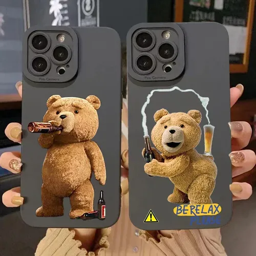 Paar Cartoon Teddybär Silikon Fall für Samsung Galaxy S23 Ultra S22 plus S21 S20 Fe A14 A34 A54 A13