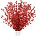 200 Pieces Christmas Berries Artificial Stems Christmas Tree Decorations Fake Christmas Picks for Home Glitter Sticks