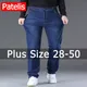 Herren Blue Jeans Big Size 48 50 große lange Hose für 45-150kg Jeans Hombre Jeans mit weitem Bein