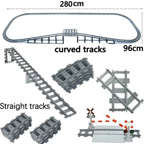 Moc City Rail Ziegel zug bergauf Gleis Eisenbahn kreuzung gegabelt Modell gerade gebogen flexible