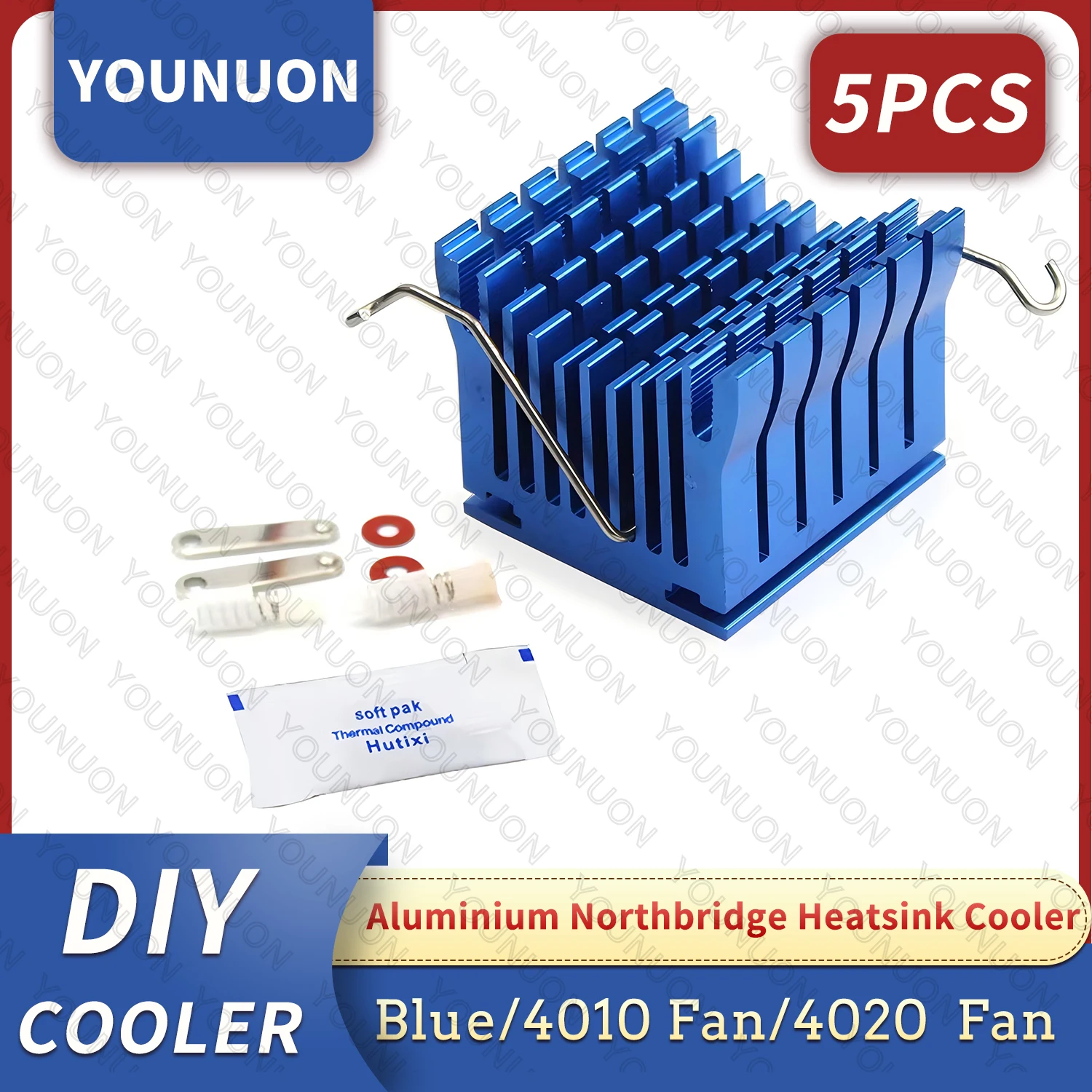 5PCS DIY Aluminium Northbridge Kühlkörper Kühler Motherboard Kühler Für PC Computer Fall South North Bridge Chipset Kühlung Image