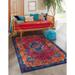 Rugs.com Calypso Collection Rug â€“ 2 x 3 Fuchsia Medium Rug Perfect For Entryways Kitchens Breakfast Nooks Accent Pieces