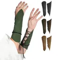 Frauen keltische Kostüm Requisiten Medeival Armbänder Wildleder Schnürung Pixie Bogenschütze Arm
