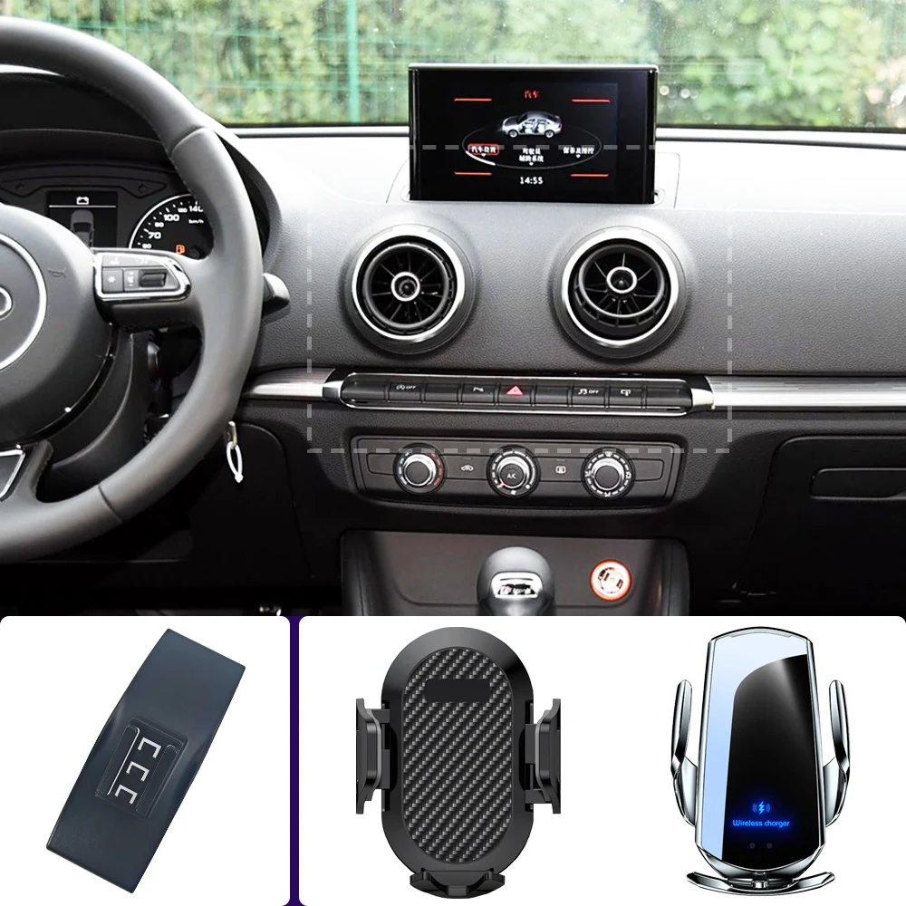 Auto Telefon Halter Für Audi A3 S3 8V 2014 2015 2016-2020 Handy Halterungen Auto Drahtlose lade Spezielle Feste Basis Zubehör Image