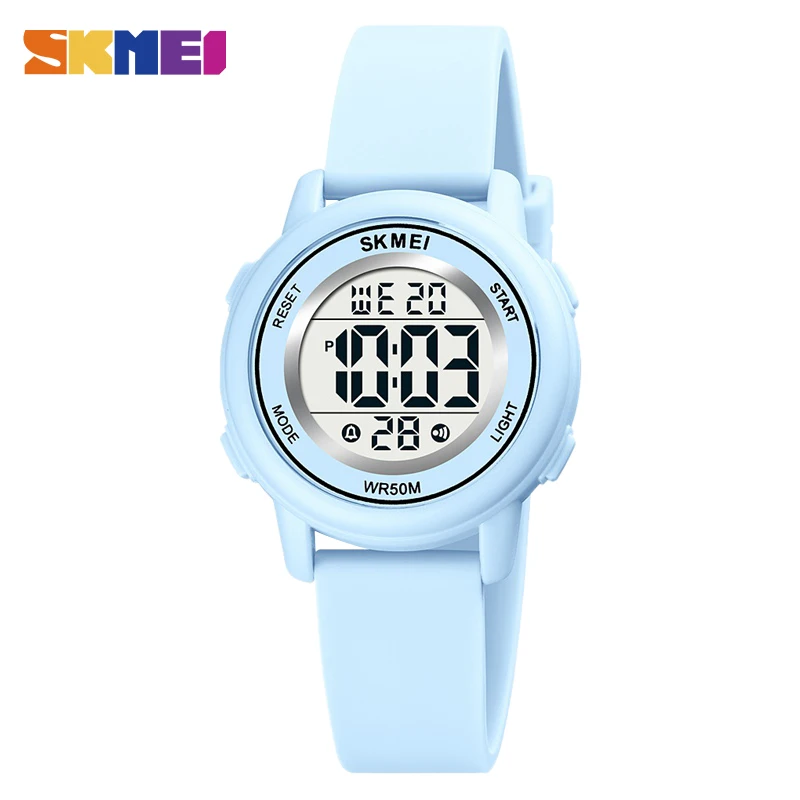 Skmei led light digitale kinder sport uhren stoppuhr kalender uhr 5bar wasserdichte kinder armbanduhr für jungen mädchen geschenk Image
