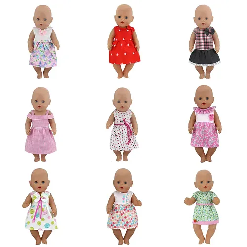 Neue Kleid Tragen Für 43cm Geboren Baby Puppe 17 Inch Reborn Babys Puppen Kleidung