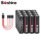 Soshine 3500mwh aa wiederauf ladbare batterien 1 5 v usb lithium batterie aa usb 3500mwh batterie