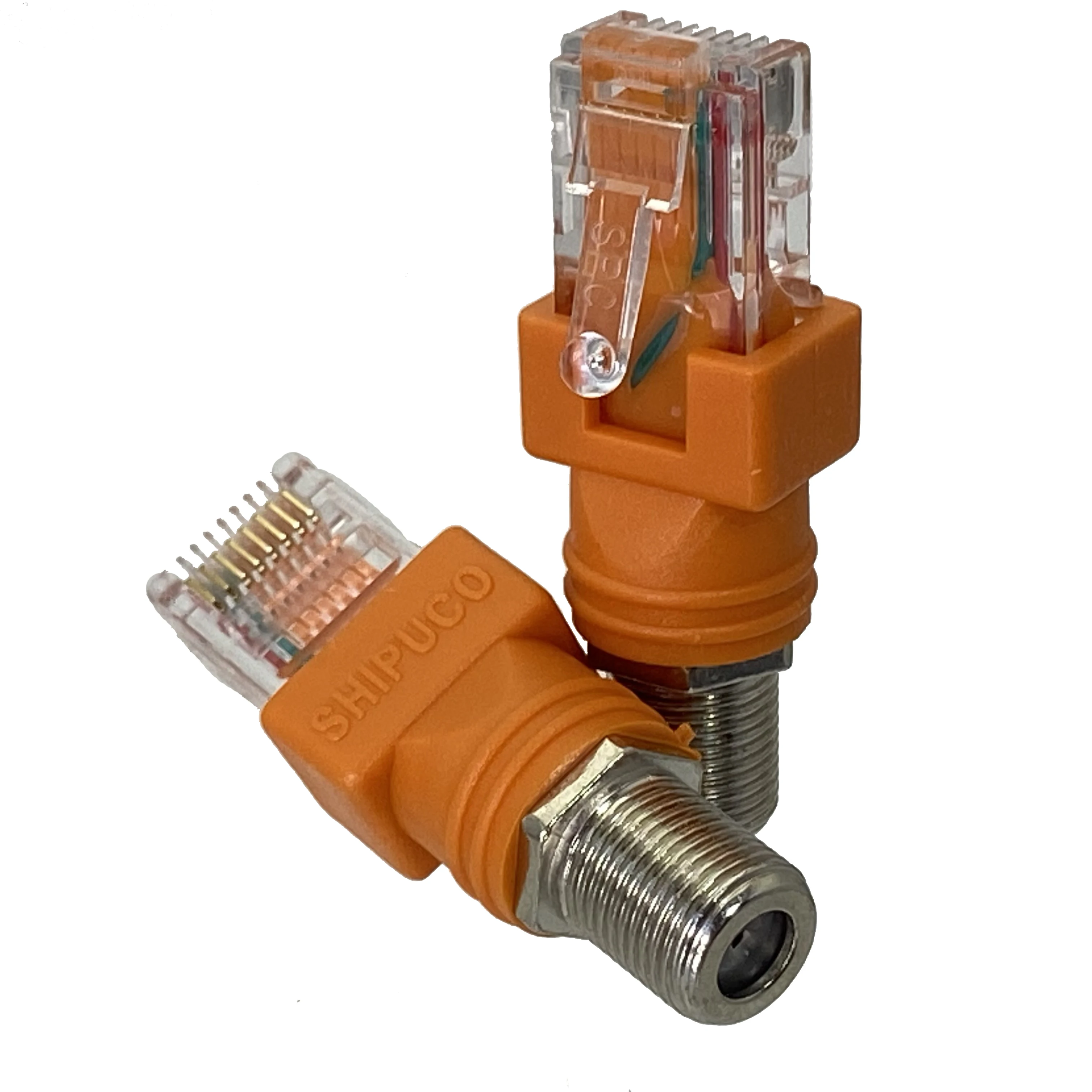 1 stücke F TV Weibliche Jack auf RJ45 Stecker Koaxial Coax Barrel Koppler Adapter RJ45 auf RF Stecker Image