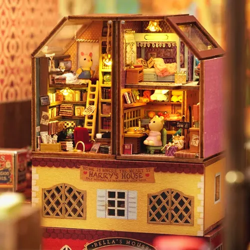 Neue DIY Mini Home Puppenhaus mit Möbeln Licht Miniatur Puppenhaus Casa Miniatur Artikel für Kinder