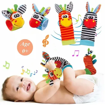 Baby Spielzeug für 0-12 Monate Kleinkind Kinder Socken Handgelenk Strap Rasseln Spielzeug Baby