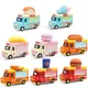 Zurückziehen Auto Food Truck Fahrzeug Spielzeug auto mit Musik Licht Eis Burger Bus LKW Modell
