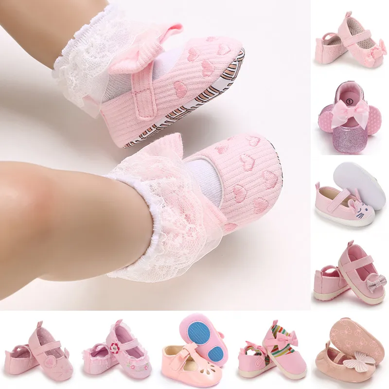 0-18M Schöne Rosa Frühling Herbst Stil Schöne Bogen Einfarbig Prinzessin Schuhe 0-18 Monate Baby Casual schuhe Neugeborene Kleinkinder Image