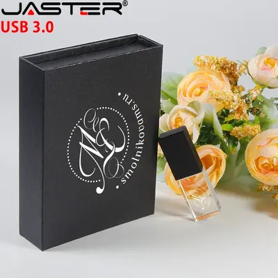 JASTER Kostenloses individuelles Logo Crystal USB 3.0-Flash-Laufwerk 128 GB Image