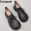 Careaymade-Echtes leder große kopf breit version frauen schuhe Frühling & herbst lace up schuhe fett kappe weichen sohle original schuhe
