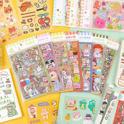 6 teile/paket diy material muster Dekorative Schreibwaren Aufkleber Bunte Traum Scrapbooking DIY Tagebuch Album Planer individuelle aufkleber