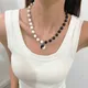 Acht Trigramme Halskette für Frauen einfache und modische schwarz-weiße Perlen Kragen Kette Yin Yang
