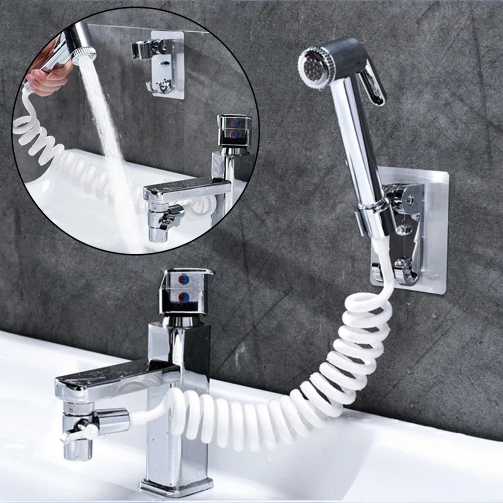 ABS Bad Wasserhahn Sprayer wasserhahn wc schlauch bidet Sprinkler + Basis + Schlauch + Ventil Dusche Kopf Halter Set wasserhahn bidet wasserhahn set waschbecken bidet