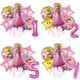 6 stücke Prinzessin Pfirsich Aluminium folie Ballons Nummer Folie Globlos alles Gute zum Geburtstag