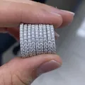 Ewigkeit Diamantring Sterling Silber Diamant cz Verlobung Ehering Ringe für Frauen Braut Versprechen