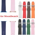 Uhren armband für Omega X Swatch Joint Moons watch Speedmaster gebogenes Ende Gummi Silikon armband