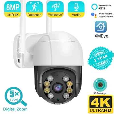 4k 8mp wifi ip dome kamera 5x digitaler zoom menschliche erkennung auto tracking cctv drahtlose straßen überwachung ptz kamera sicherheit