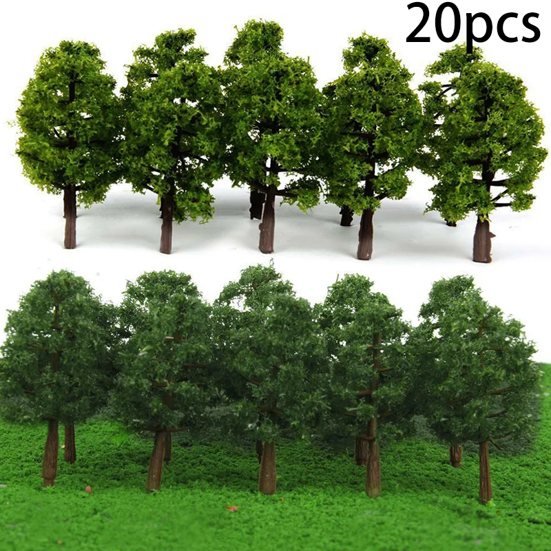 20 Stücke 7 cm Modell Bäume Micro Landschaft Dekor Skala Architektur Modell Zug Layout Baum Gebäude DIY Ature Spielzeug Dekor Image