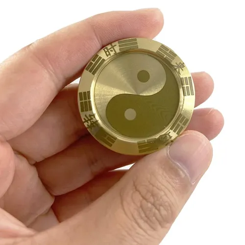 Chinesische tai chi haptische münze zappeln clicker schieber spielzeug für angst adhd metall edc