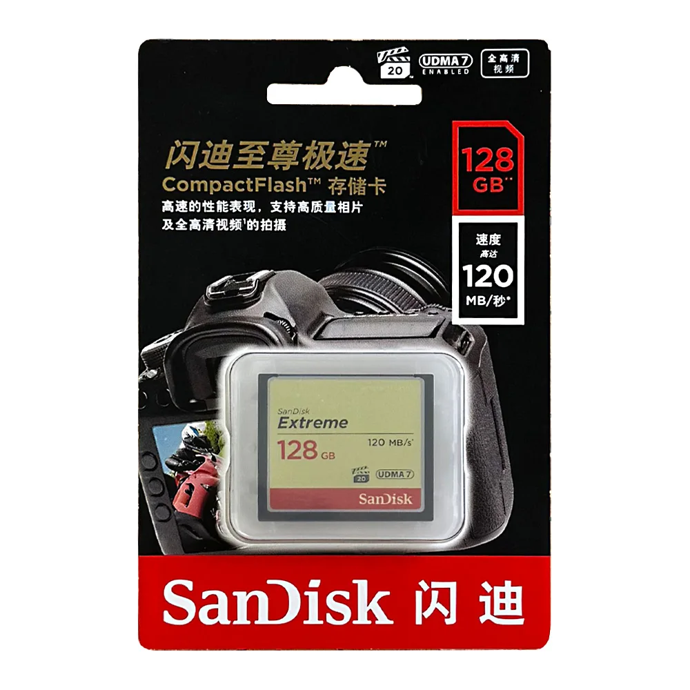 Sandisk CompactFlash 32G 64G 128G CF-Speicherkarte 800X High Speed Compact Flash CF-Karte Anwendbare Digitalkameras/DSLR-Kameras Image
