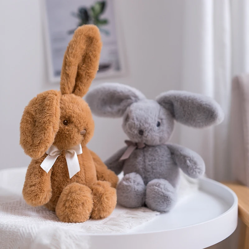 25cm Kaninchen Puppe Kissen Weiche Plüsch Spielzeug Lange Ohren Bunny Beschwichtigen Spielzeug Für Kinder Stofftier Schlaf Mate Spielzeug hochzeit Oranment Image