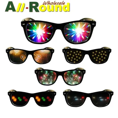 Lustige 3D-Sonnenbrille, Liebe und Stern, Spezialeffekte, 3D-Brille, Feuerwerk, Beugungsbrille, optischer Spiegel, Licht, Regenbogen-Show-Teil Image