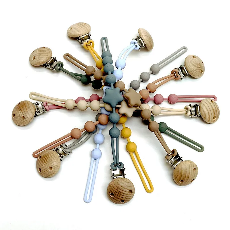 Silikon Schnuller Kette Baby Liefert Beißring Kette Kinder Bites Anti-Drop Kette Clip Lanyard Anti-Verlust Seil Beißring Image