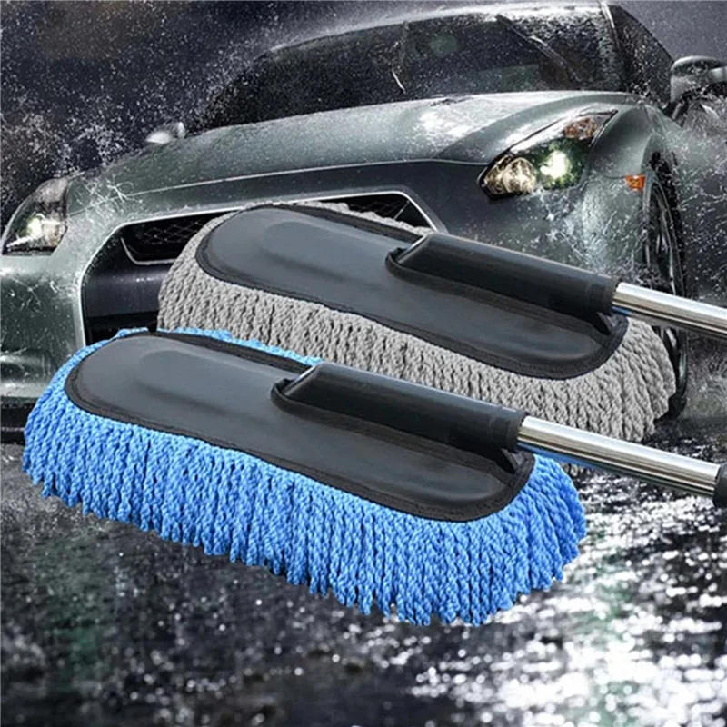 Auto Spezielle Mopp Reinigung Mopp Pinzette Weiches Haar Einziehbare Wasser Langen Griff Staub Entfernung Auto Waschen Pinsel Image
