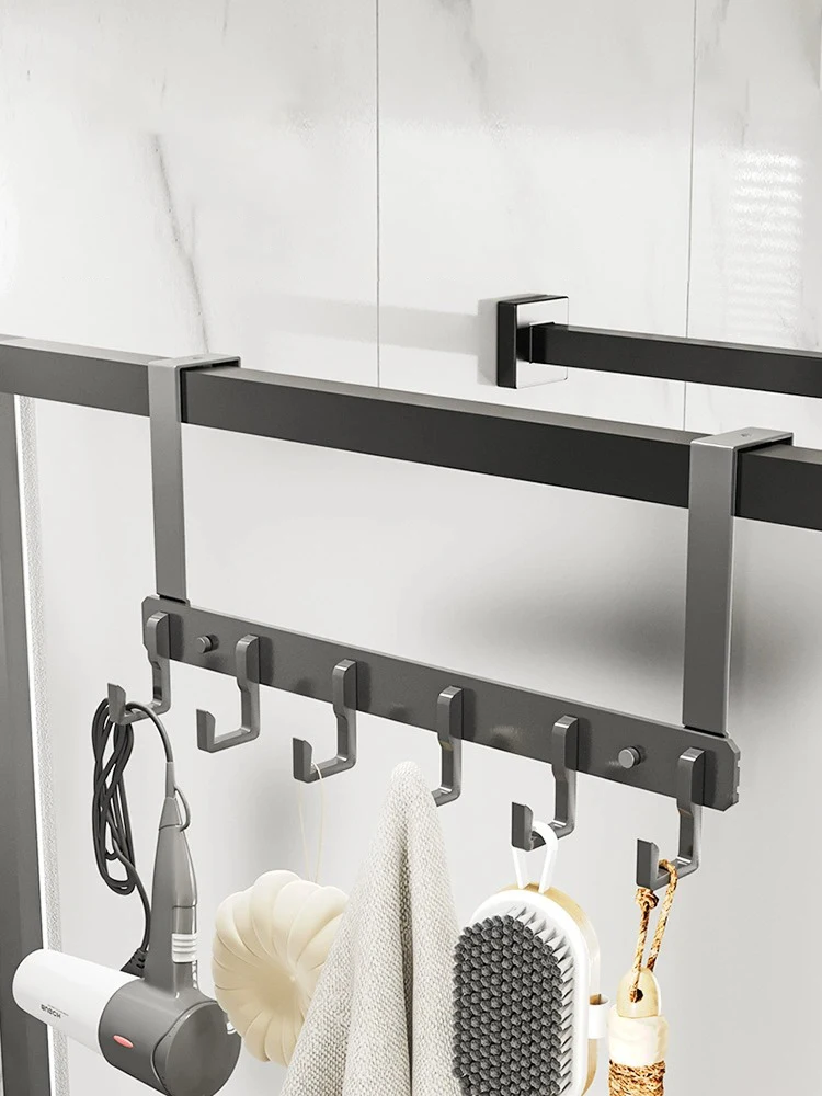 Über Tür Haken Aufhänger Lange Weiße Glas Badezimmer Tür Kein Bohrer Haken Aufhänger Flur Schlüssel Halter Mantel Rack Für Taschen Tür Kleiderbügel Hängen