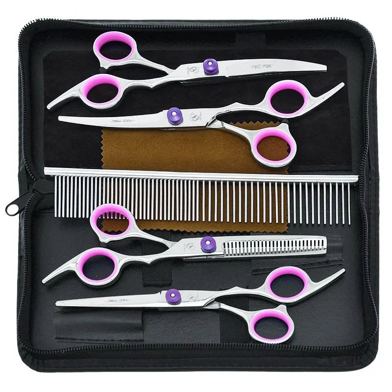 6.0 "Edelstahl profession elle Haustier Hund Pflege Schere profession elle gerade gebogene Schneide Schere Haustier Zubehör b0003a Image