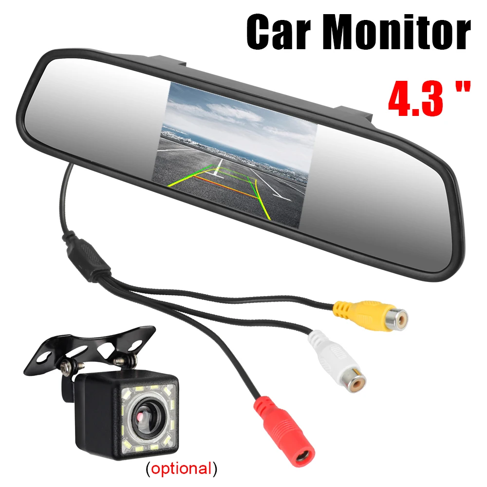12V Auto Innenspiegel Rückansicht Kamera Parkplatz Monitor PDC Parktronics DVD Player 4,3 Zoll Bildschirm HD Video Display Zubehör