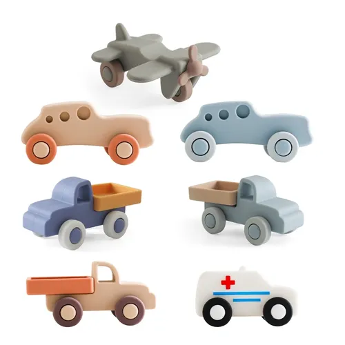 1pc Baby Auto Spielzeug Lebensmittel qualität Silikon Krankenwagen LKW Montessori Lernspiel zeug