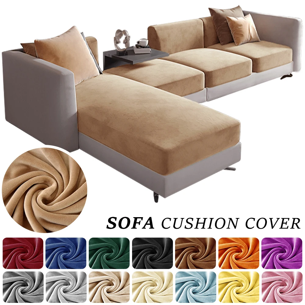 Luxus Samt Sofa Abdeckungen Super Weiche Sofa Sitzkissen Abdeckungen Solide Wohnzimmer Stretch Sofa Couch Fall Wohnkultur Waschbar Haustiere
