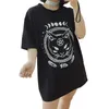 Neue Gothic Mond Phase Hexerei Katze Grafische Shirt Schwarz Gothic Raum Katze T Shirt Hipster