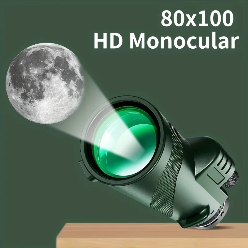 Hochleistungs-80x100-Monokular-Teleskop Langstrecken-Zoom-Bak4-Prisma mit Stativ-Telefon clip für Camping-Jagd fernrohr im Freien Image