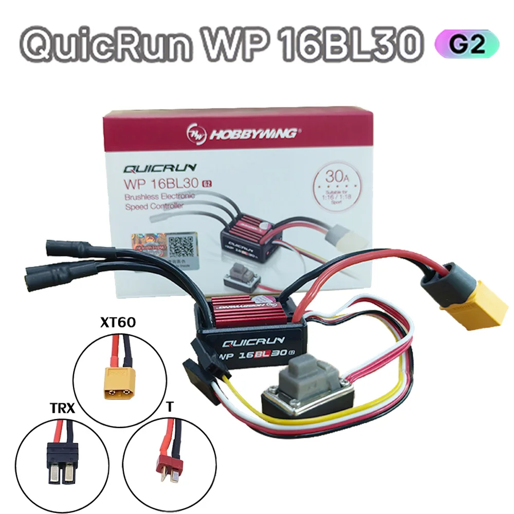 Hobbywing QuicRun 16BL30 G2 30A Bürstenlosen ESC Für 1/16 On-road/Off-road/Buggy/Monster RC Auto wasserdichte Geschwindigkeit Controller
