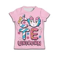 Kleidung Kind Mädchen T-Shirt für Mädchen Kinder Einhorn drucken Kurzarm T-Shirt Cartoon Kinder