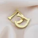 Mode vergoldete klobige Buchstaben d Ohrringe für Frauen glänzende Edelstahl Ohrringe leichte