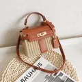 2022 beliebte Stroh Woven Frauen Handtaschen frauen Stroh Gestrickte Retro Rattan Geldbörse Perlen