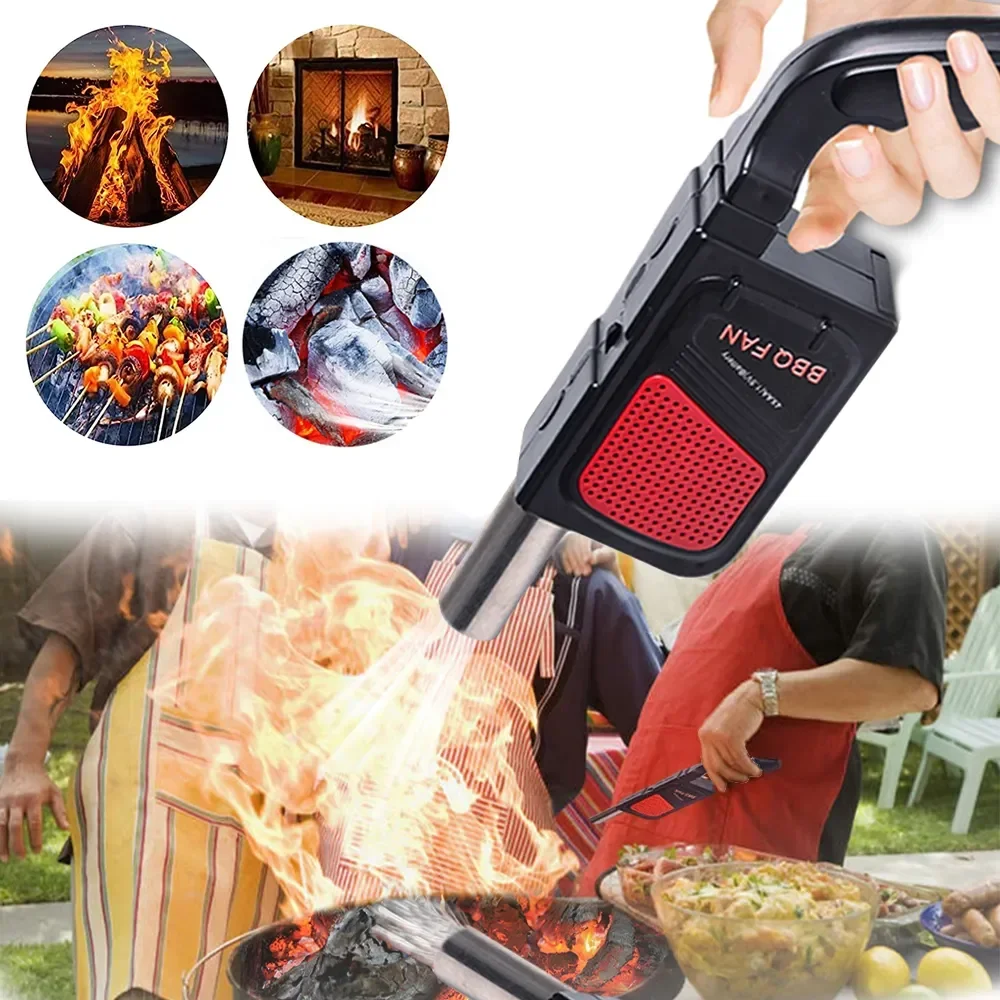 Handheld Elektrische BBQ Fan Luft Gebläse Tragbare für Outdoor Camping Grill Picknick BBQ Kochen Werkzeug Bäckerei Grill Zubehör Image