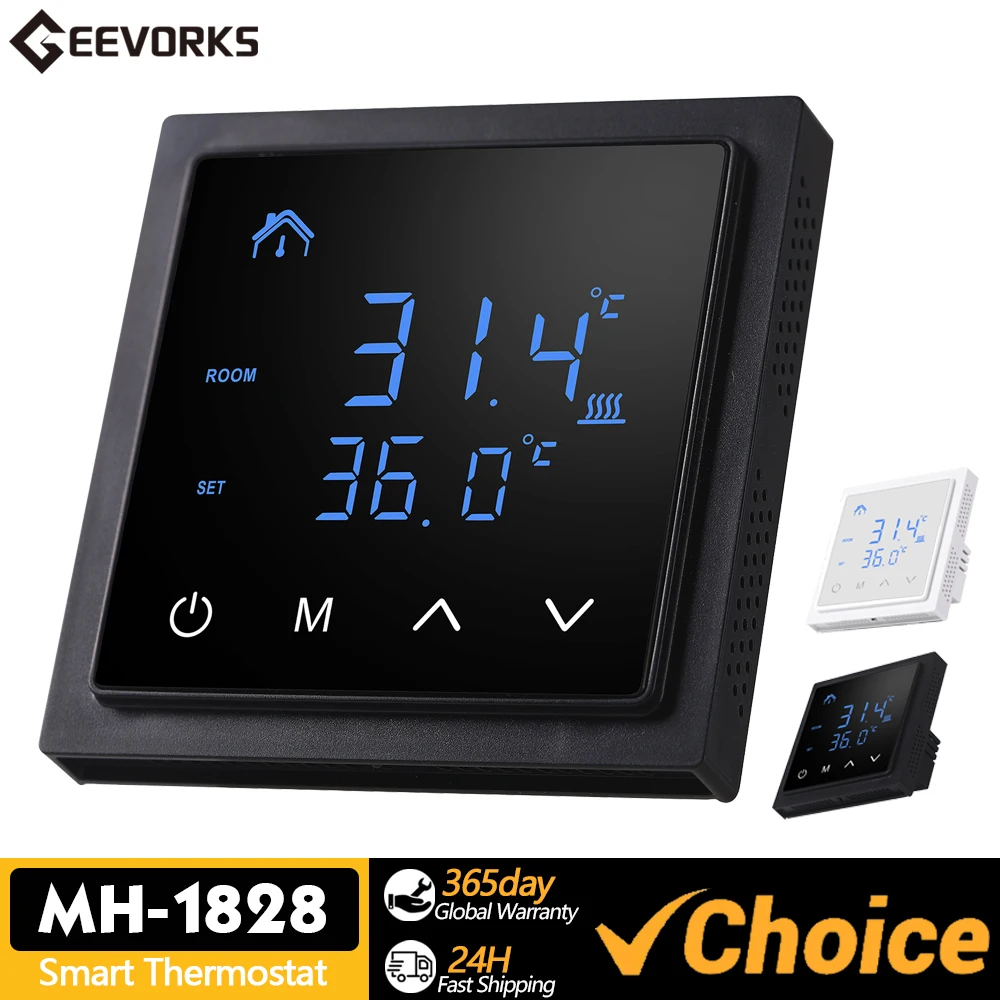 Intelligenter Thermostat, 16 A, Fußbodenheizungs-Temperaturregler mit LED-Touchscreen, 85–265 V, elektrische Heizungssteuerung Image